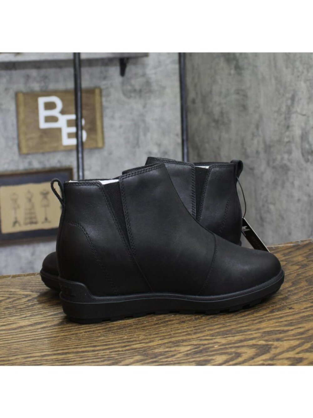 NWT Sorel Womens Evie II Zip Wedge Ankle Boot 2056371 Black / Black 8.5M - Picture 15 of 16